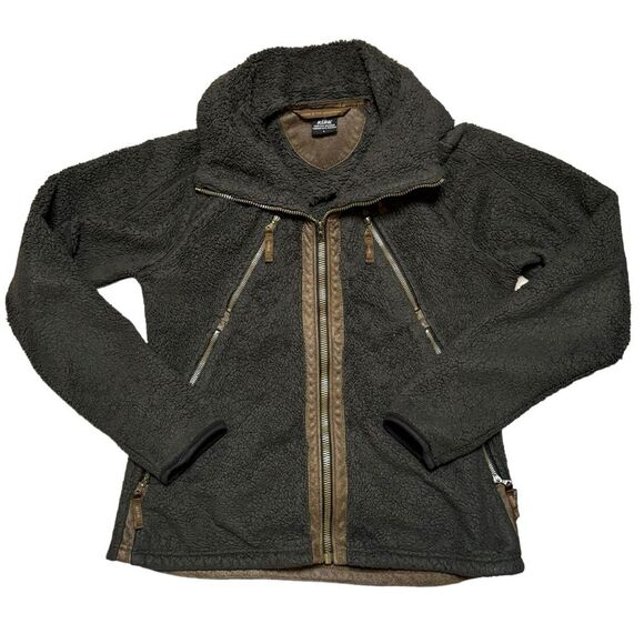 Kuhl Women's Two Tone Grey Brown Flight Fleece Jacket Zip Up Sz L Hiking Walking - Picture 1 of 10